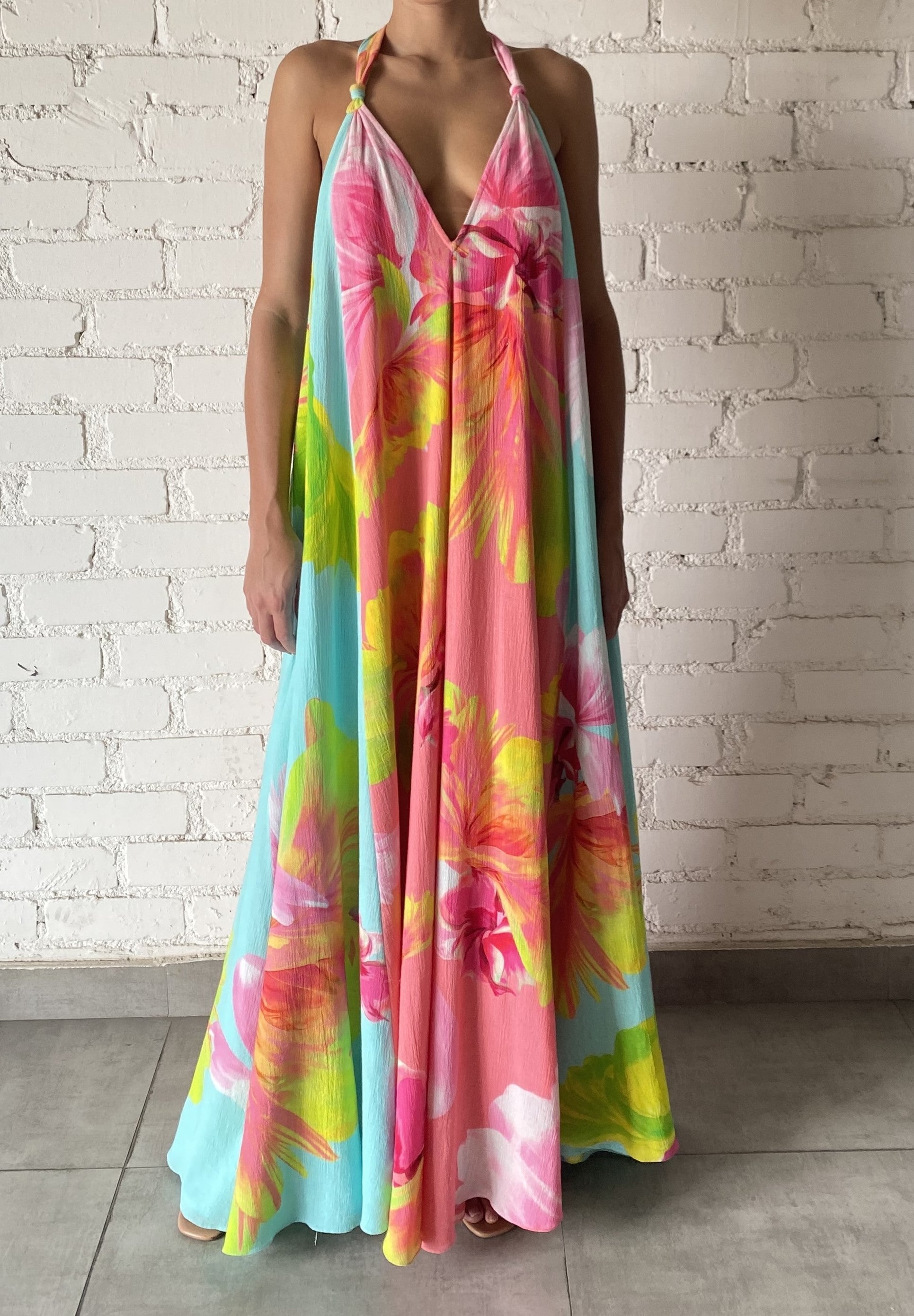 Hemant & Nandita Long Dress Mina | Marina St Barth Yellow Floral / S Hemant & Nandita Long Dress Mina | Marina St Barth Yellow Floral / S