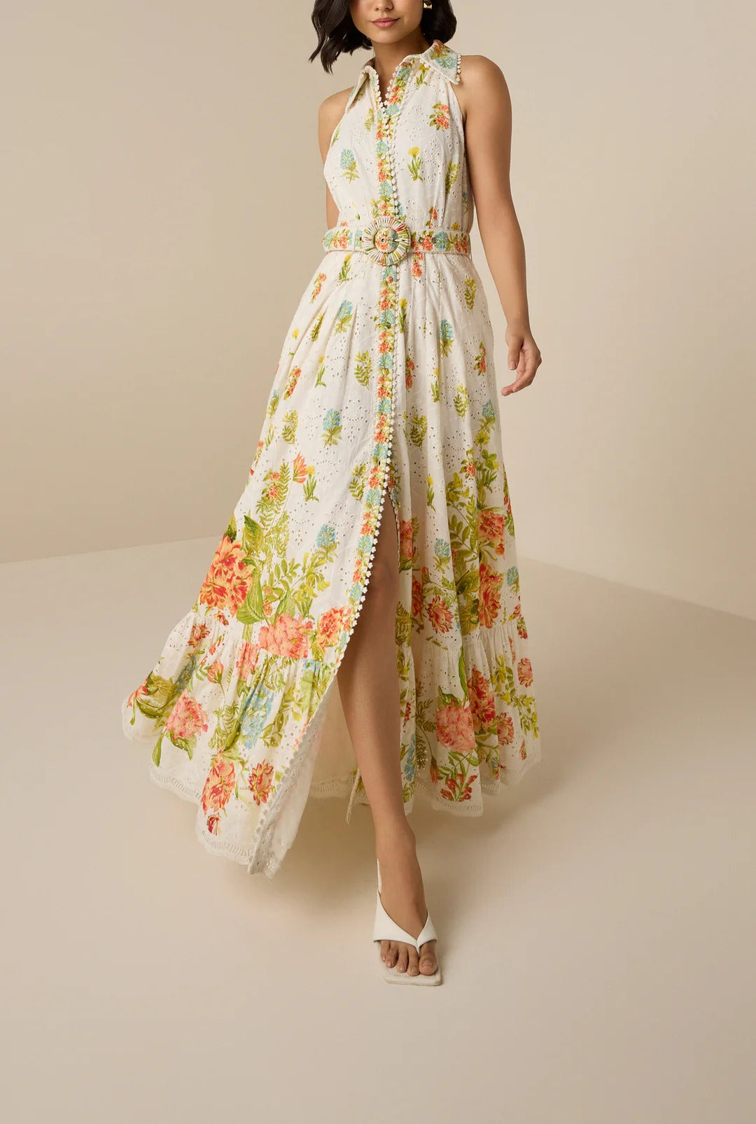 hemant and nandita shirt dress Dhun Collar Long Dress S