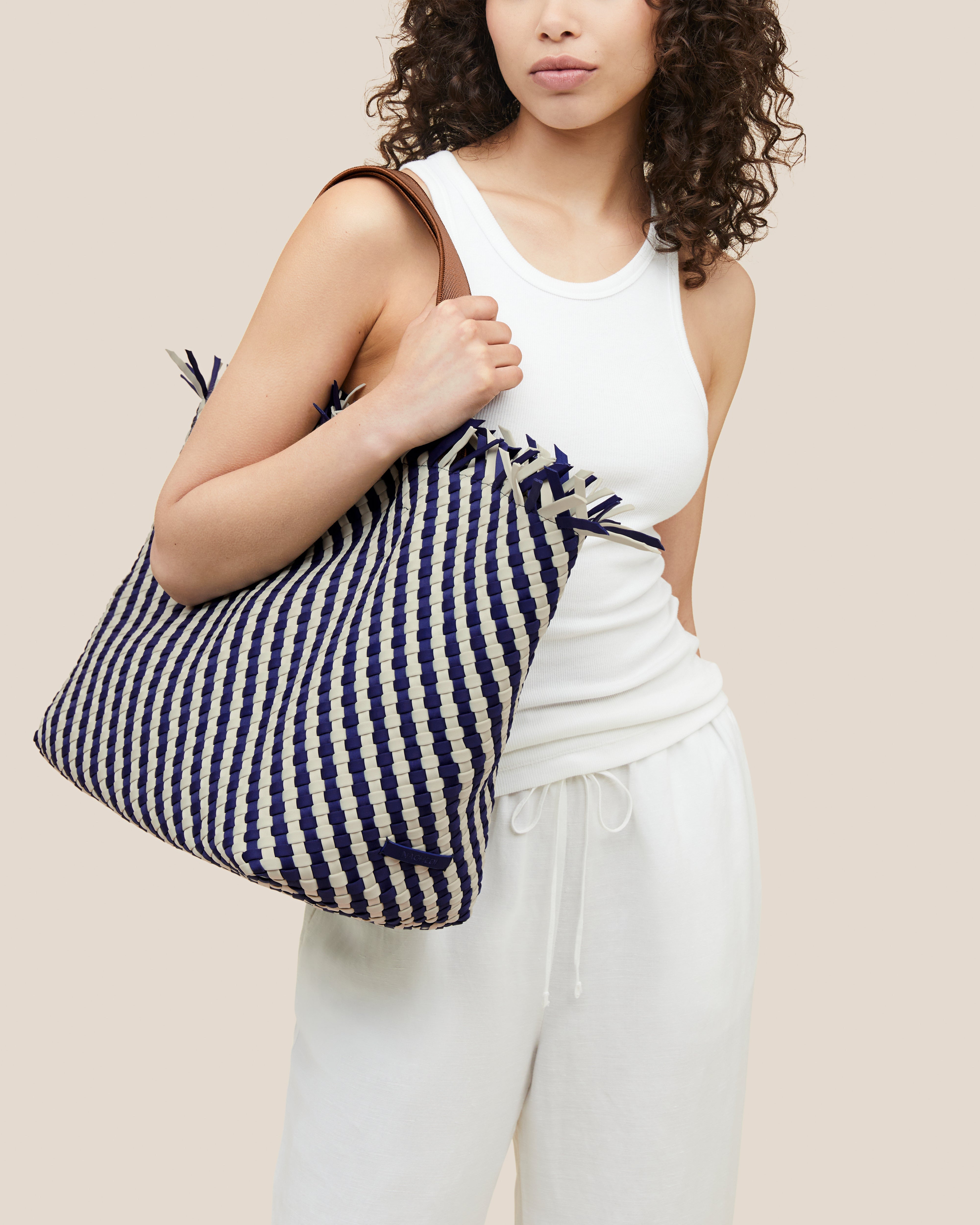環境に配慮したブランド★NAGHEDI★Havana Large Tote Striped Havana Large Tote Striped | Amalfi
