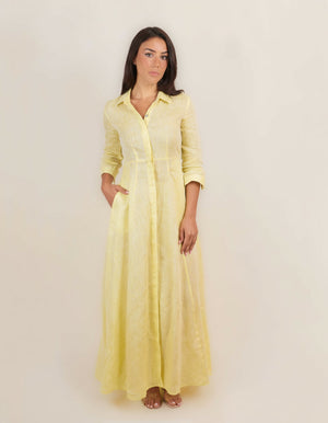 Shirt Dress Long Linen Solid
