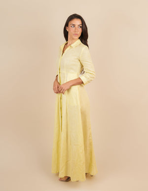 Shirt Dress Long Linen Solid