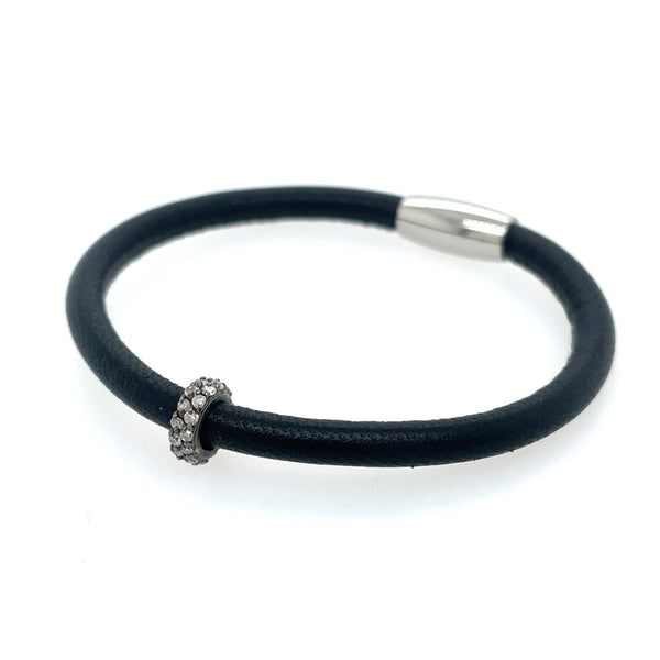 Ellen Hoffman Black Leather Bracelet by Ellen Hoffman from Marina St Barth