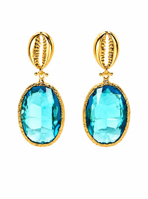 Isola Azure Crystal Drop Earrings