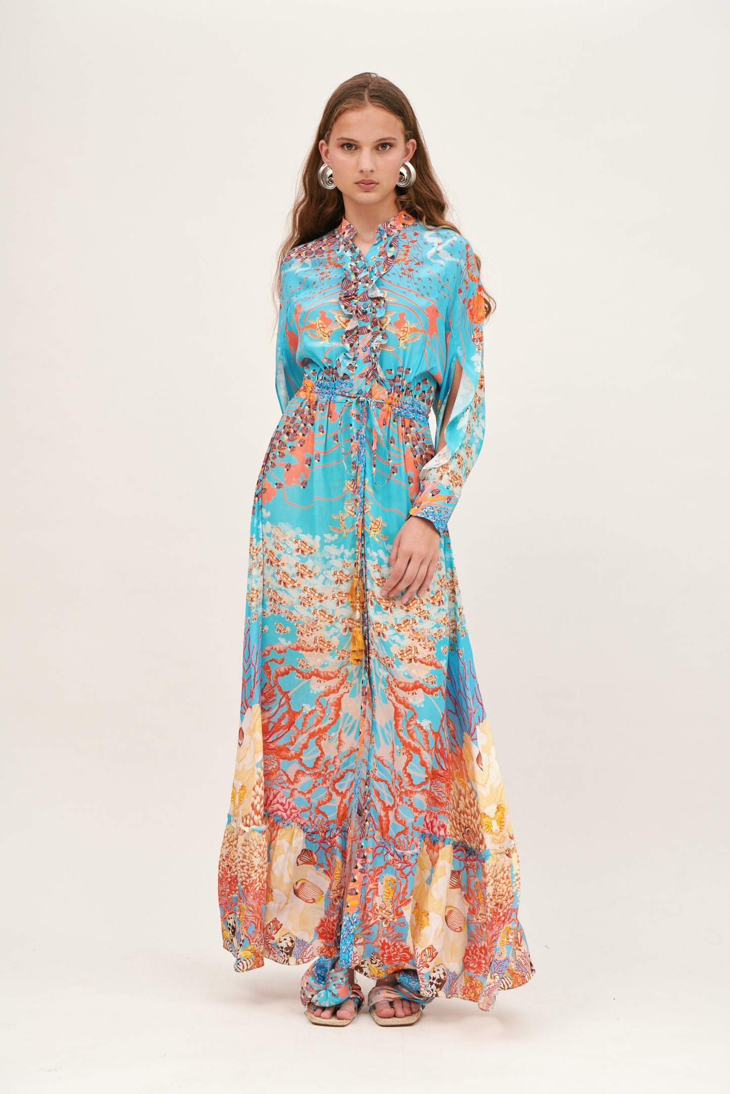 Long dress long sleeves w/ruffle - Premium Long dress from Kore - Just $690! Shop now at Marina St Barth