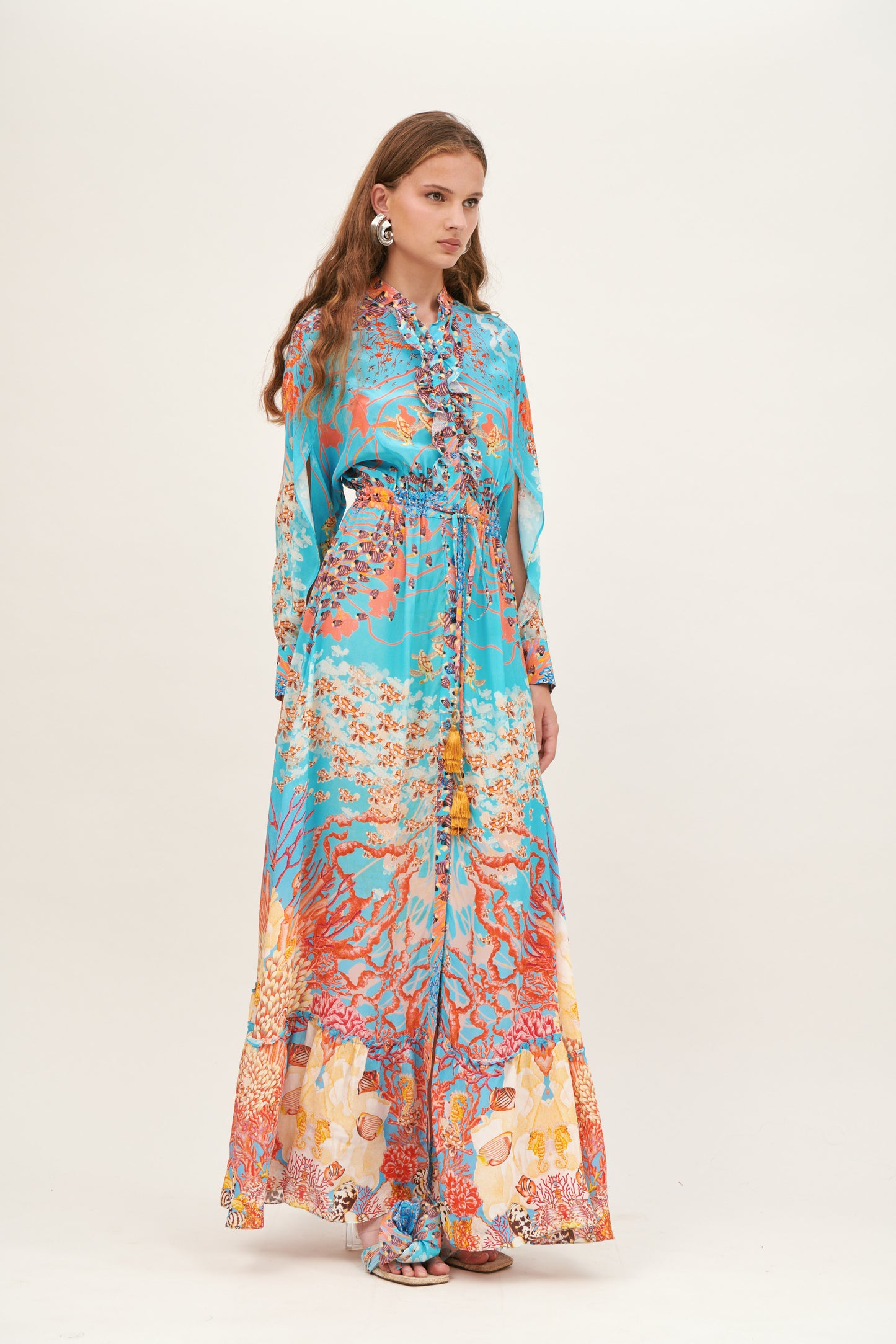 Long dress long sleeves w/ruffle - Premium Long dress from Kore - Just $690! Shop now at Marina St Barth