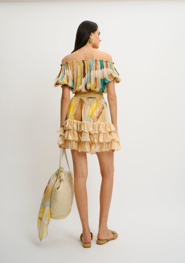 Off Shoulder Tiered Mini Dress 18