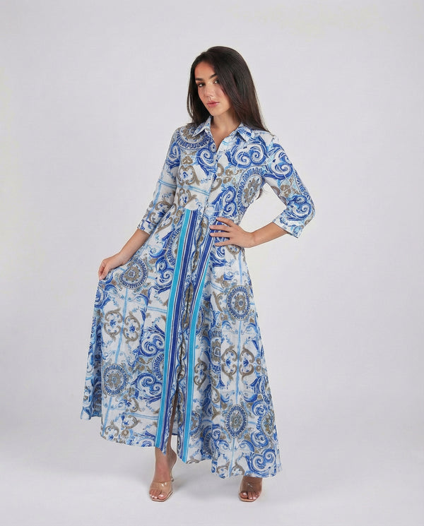 Shirt Dress New Linen Printed