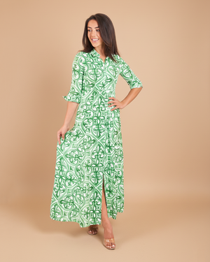 Shirt Dress New Linen Printed