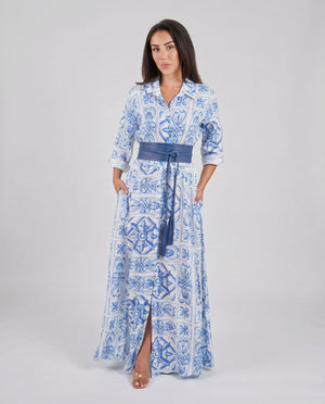 Shirt Dress New Linen Printed