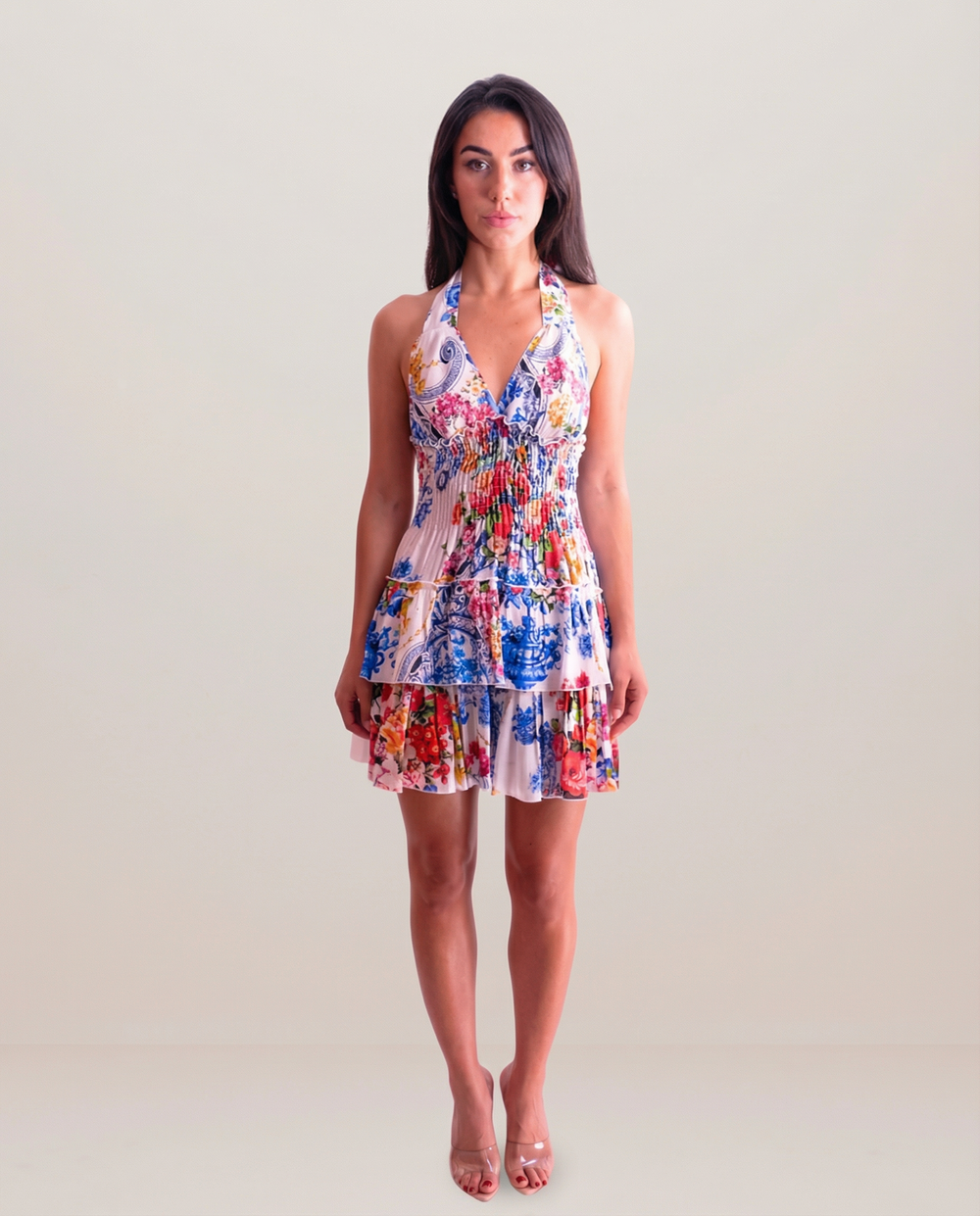 Positano Melon Short Dress