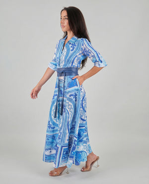 Shirt Dress New Linen Printed