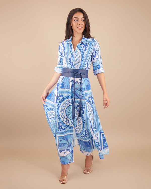 Shirt Dress New Linen Printed