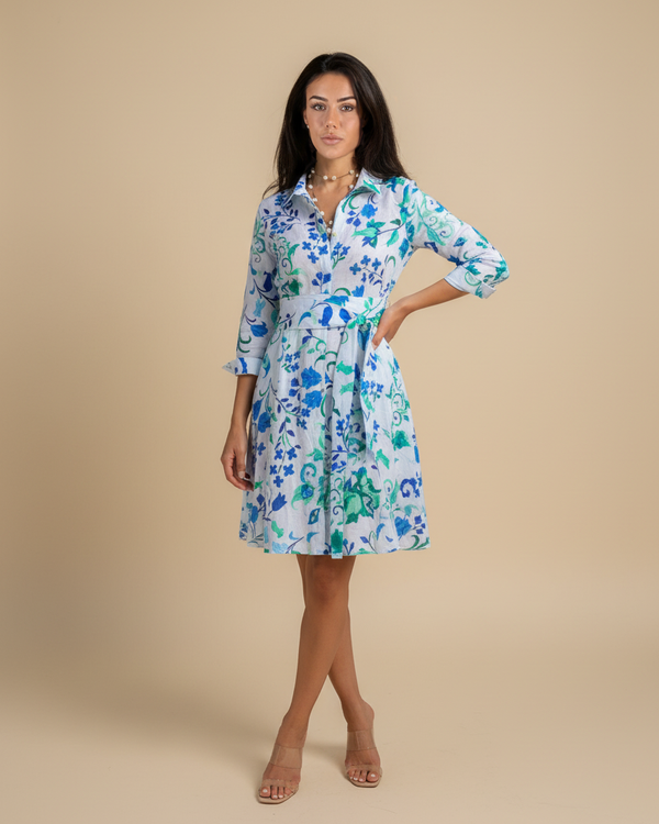 Shirt Dress Mini Linen Finta