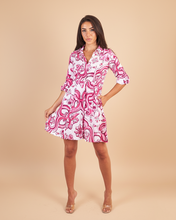 Shirt Dress Mini Linen Finta