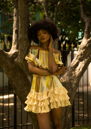 Off Shoulder Tiered Mini Dress 18