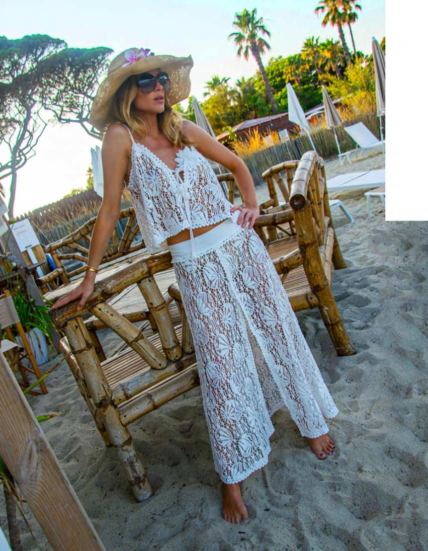 Vanita Rosa Long Skirt Panama Crochet