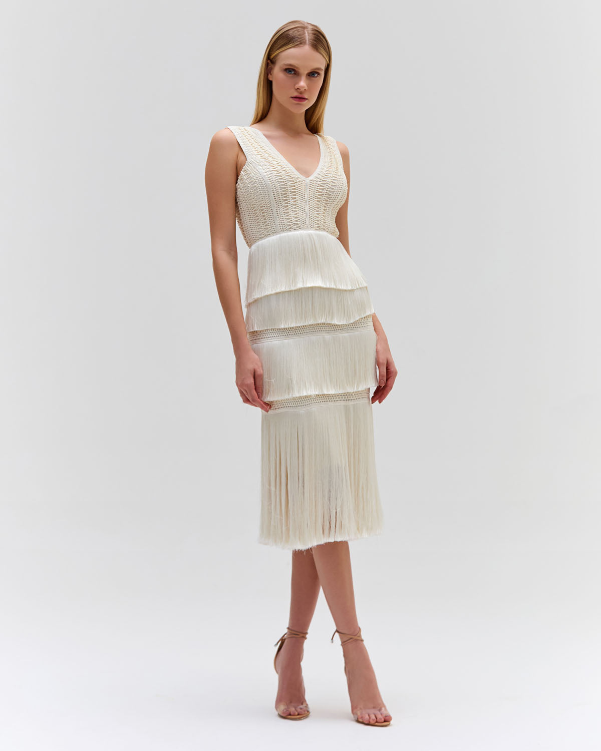 PatBo Plunging Fringe Midi Dress - Premium Midi Dress from Marina St Barth - Just $895! Shop now at Marina St Barth