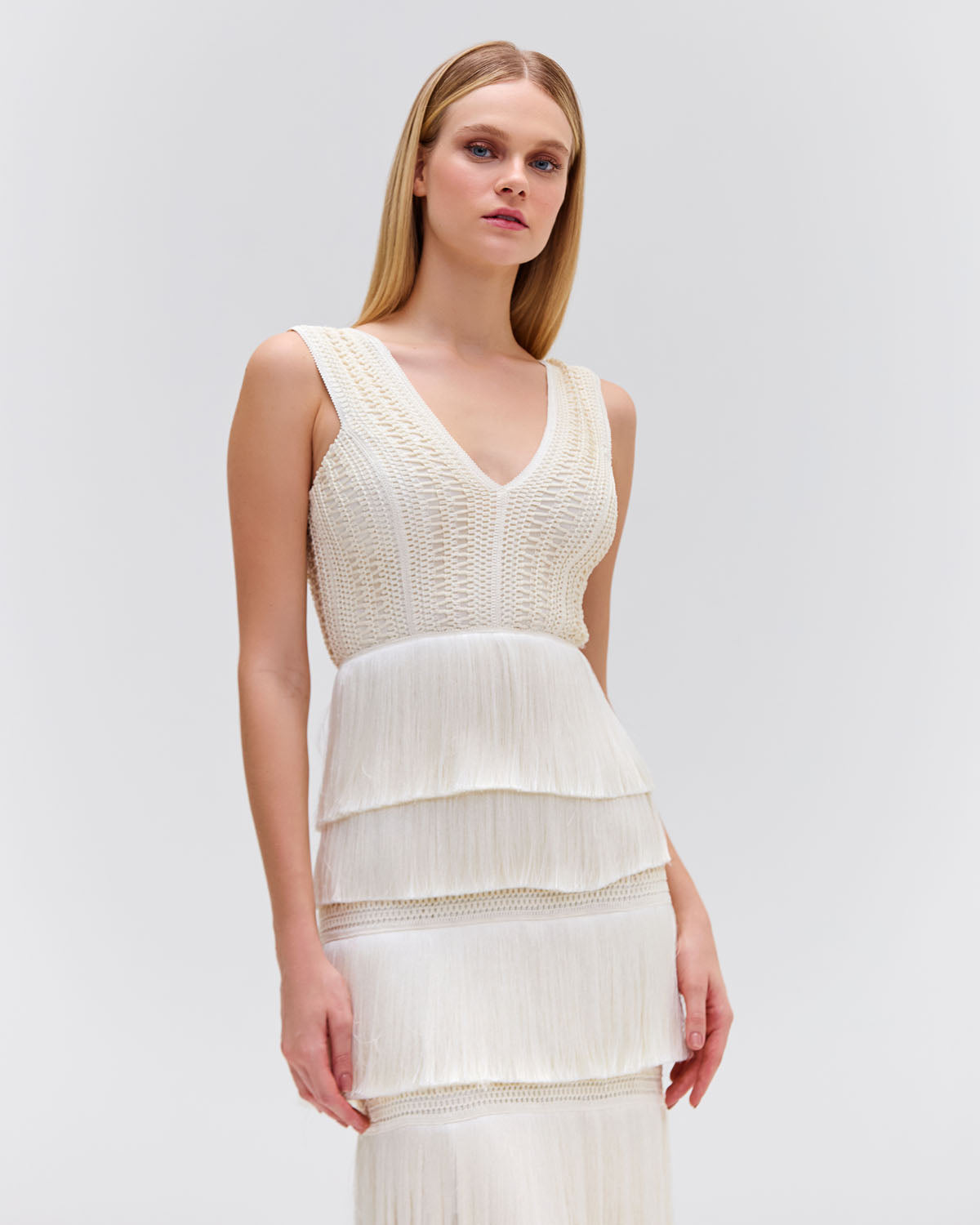 PatBo Plunging Fringe Midi Dress - Premium Midi Dress from Marina St Barth - Just $895! Shop now at Marina St Barth