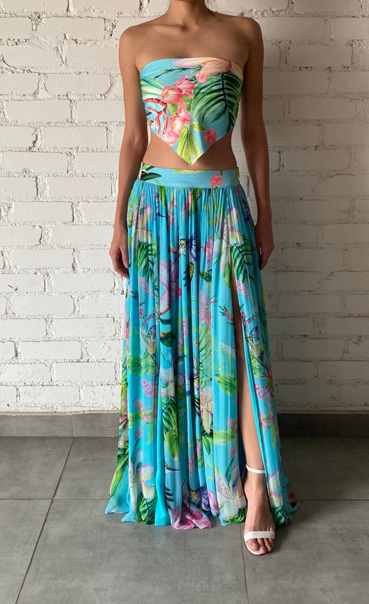 Rococo Long Skirt Flower - Premium Long Skirts from Marina St Barth - Just $498! Shop now at Marina St Barth