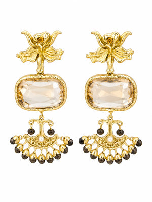 Riviera Bloom Citrine Chandelier Earrings