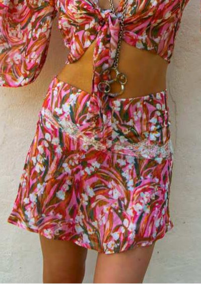 Vanita Rosa Romane Skirt Silk