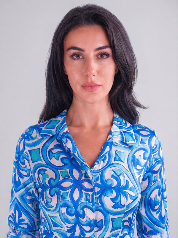 silk shirt dress women Women's Silk Shirtdress with Removable Sash and Deep Side Pockets Jean Jones