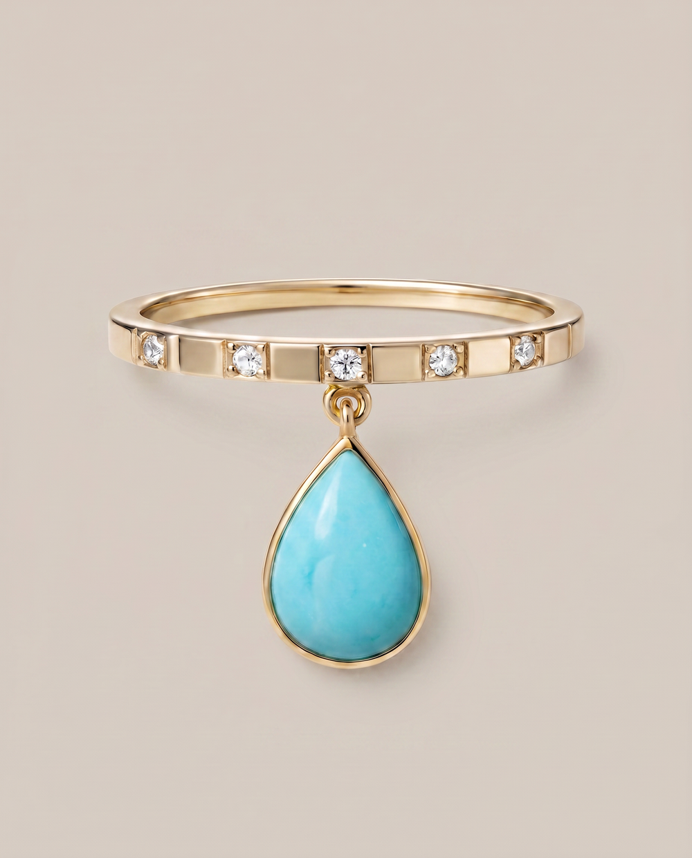 Skaska Dancing Pear Ring Kingman Turquoise