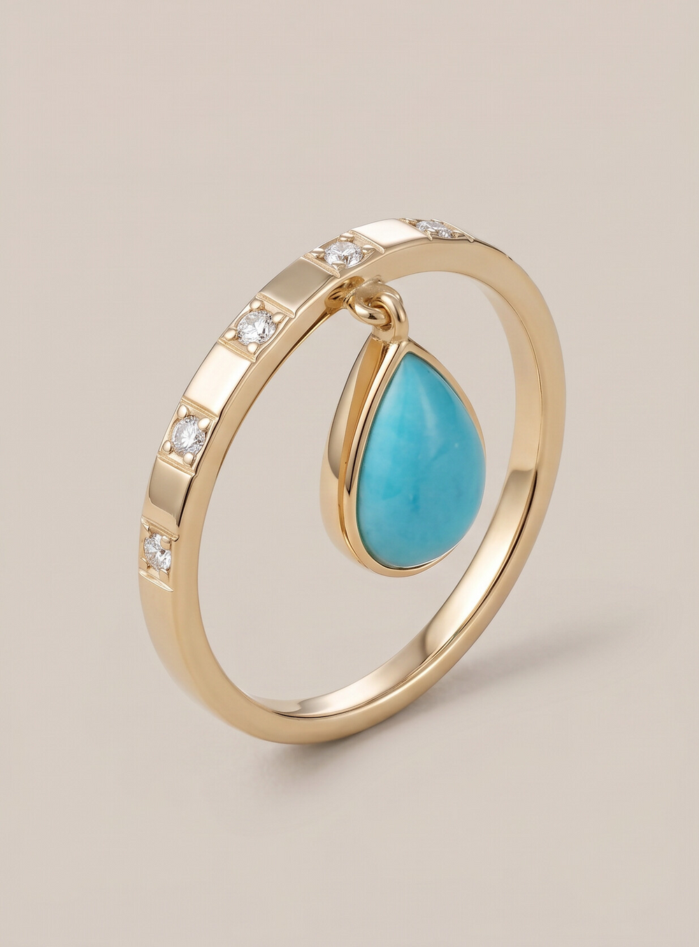 Skaska Dancing Pear Ring Kingman Turquoise