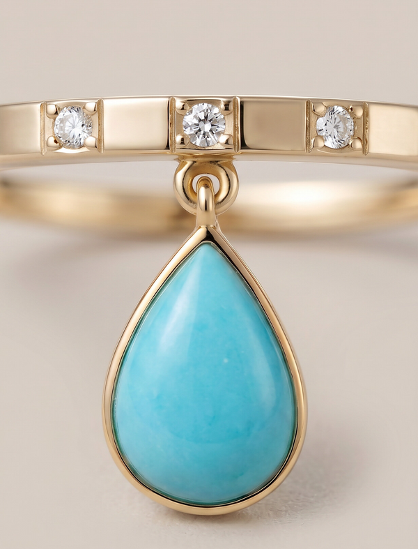 Skaska Dancing Pear Ring Kingman Turquoise