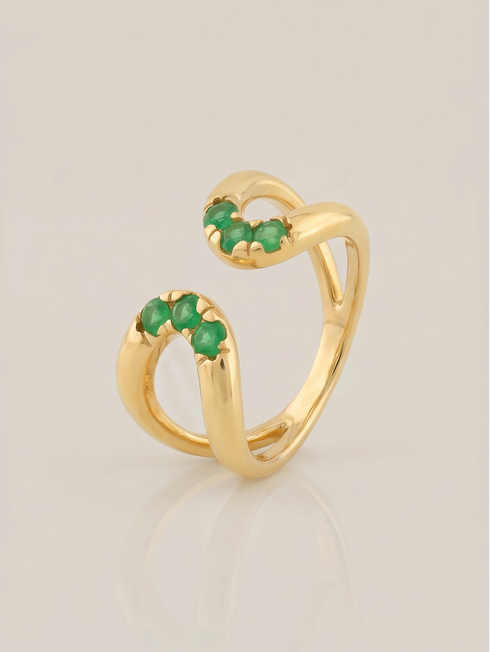 Skaska Emerald Double Open Wrap Ring
