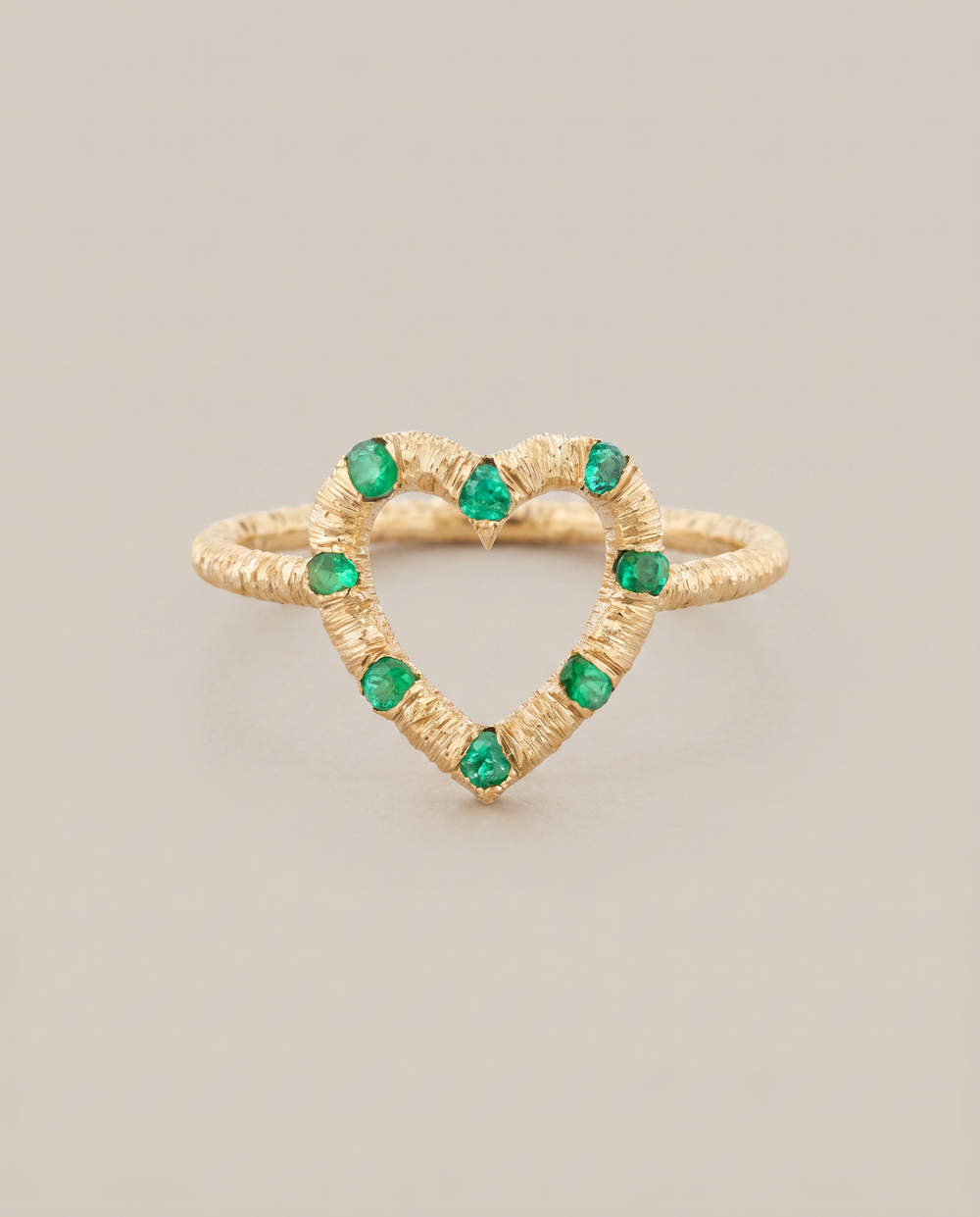 Skaska Open Heart Emerald Pinky Ring