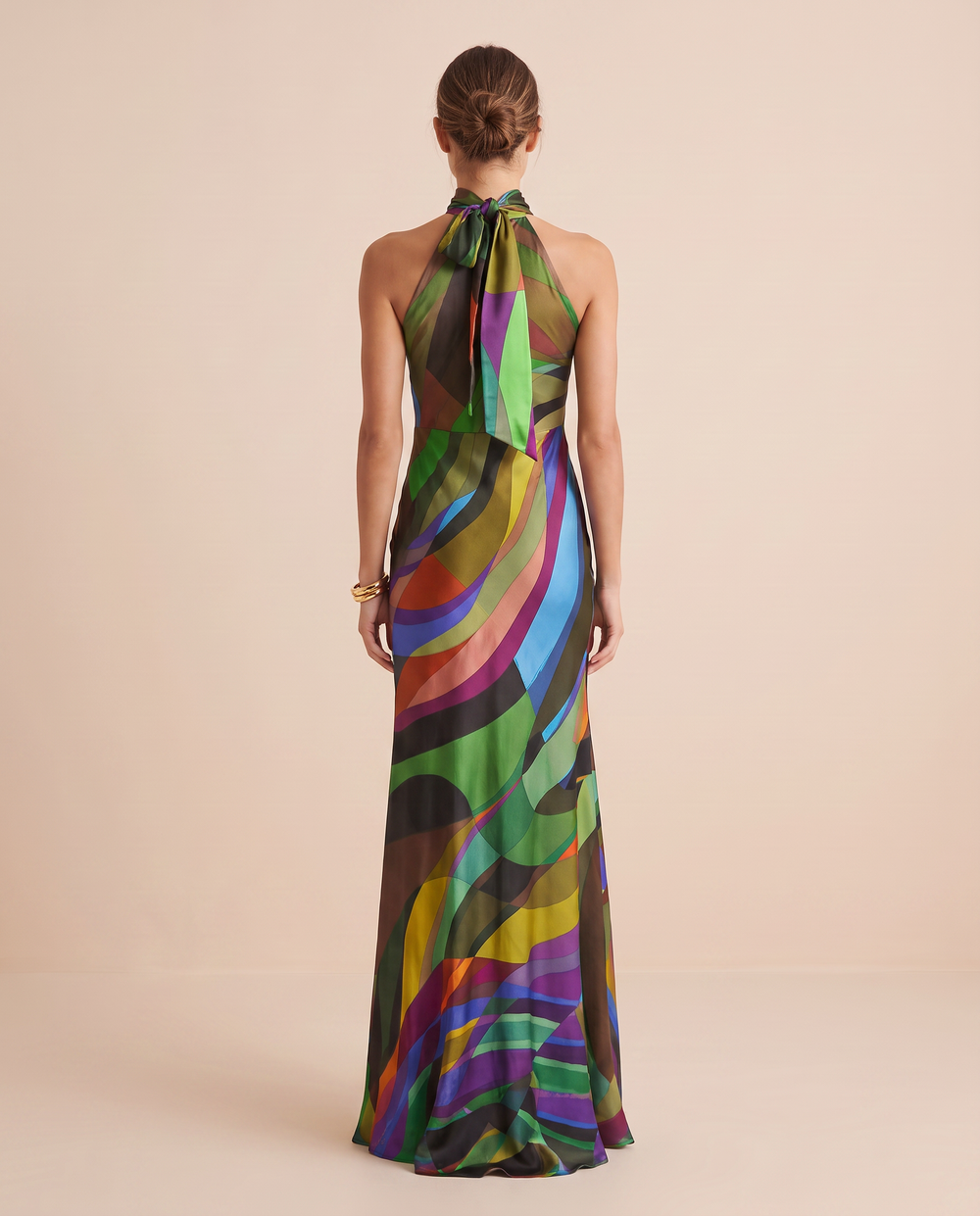 Paris Color Wave Silk Dress 409