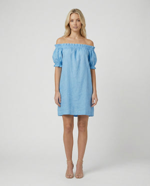 Linen Susanna off the Shoulder Dress