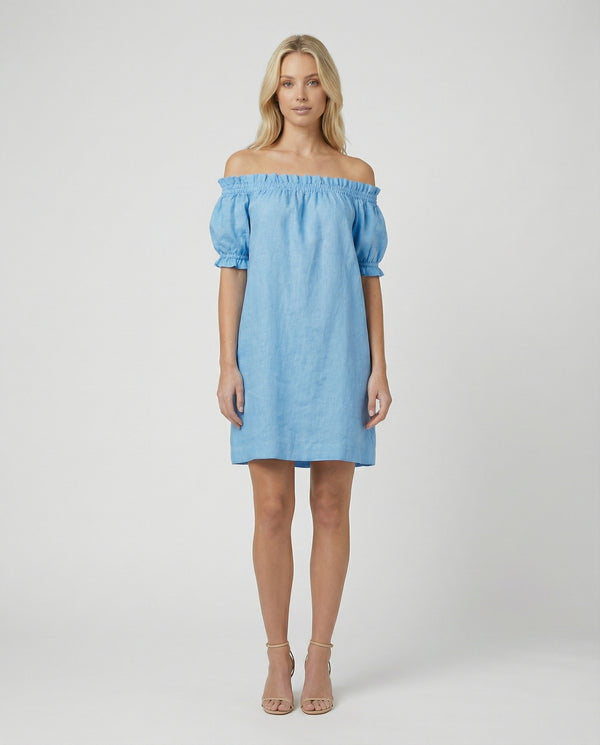 Linen Susanna off the Shoulder Dress