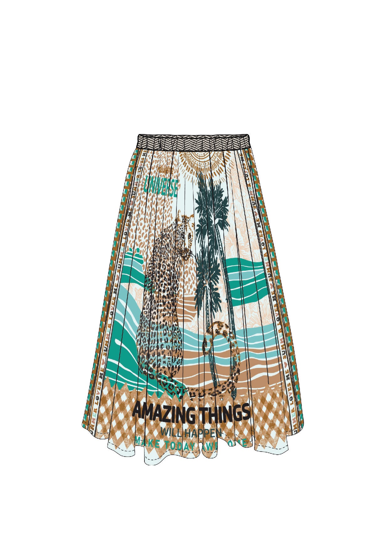 Vanessa Tropical Safari Midi Skirt - Premium Skirts from Marina St Barth - Just $225! Shop now at Marina St Barth