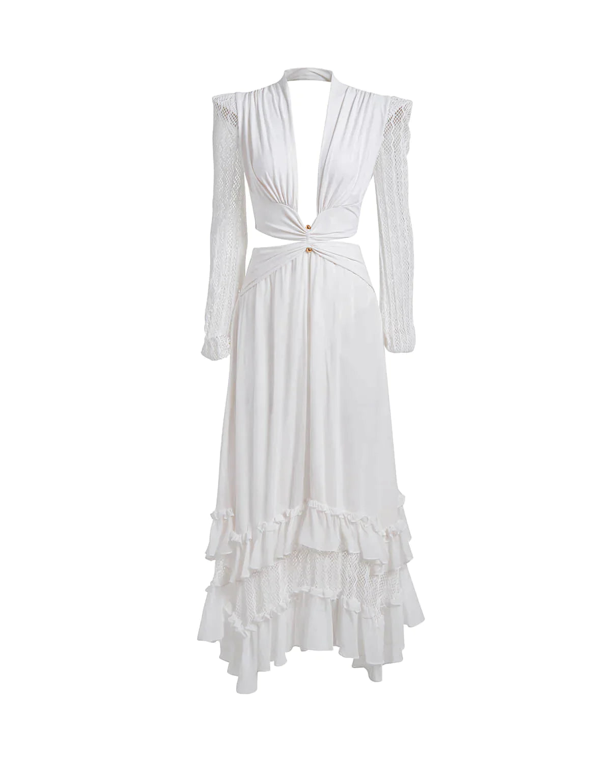 PatBo Plunge lace Sleeve Maxi Dress - Premium Long dress from Marina St Barth - Just $725.00! Shop now at Marina St Barth