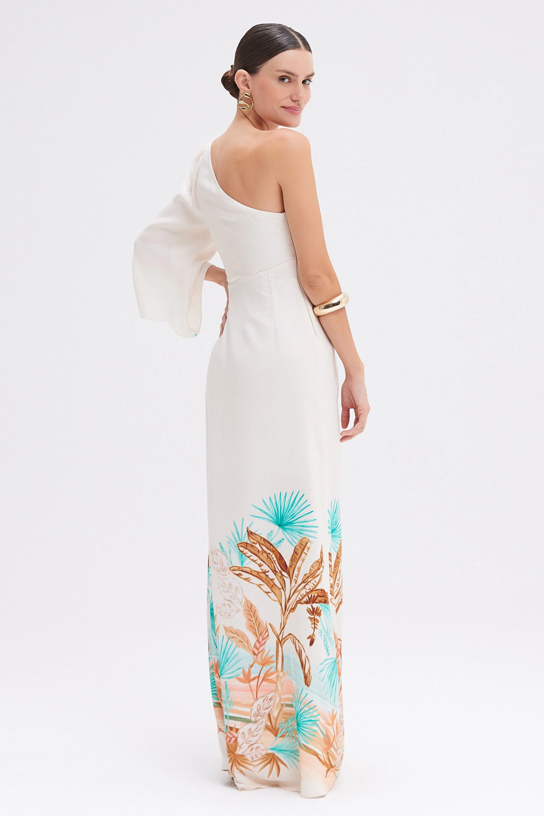 off the shoulder tropical maxi dress Petal and Pup Women's Harriet Off Shoulder Maxi Dress