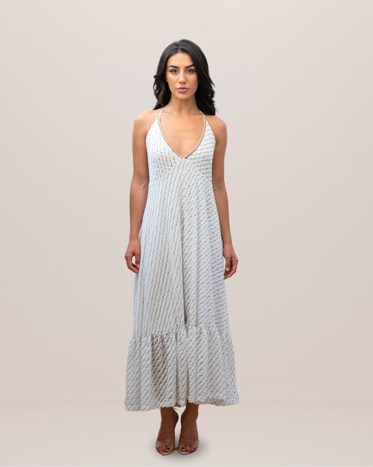 White Gold Long Dress - Premium Long dress from Pho Firenze - Just $490! Shop now at Marina St Barth