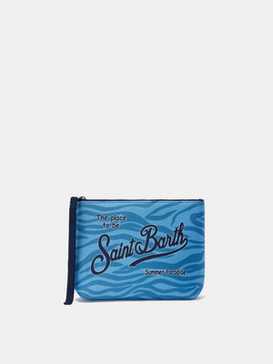 Aline Pouch Zebra Light Blue