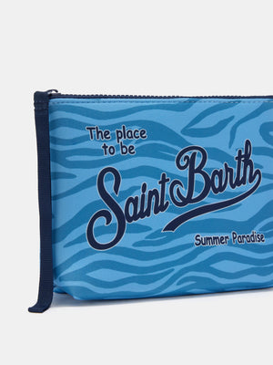 Aline Pouch Zebra Light Blue