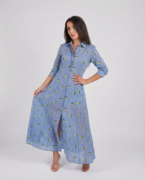 Shirt Dress New Linen Printed