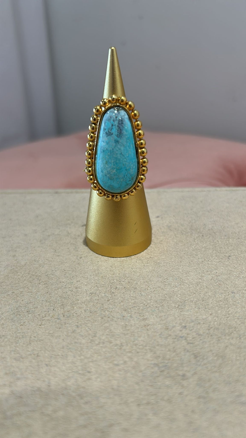 Amazonite Set Beaded Nazreen Ring - Premium  from Tay - Just $440! Shop now at Marina St Barth