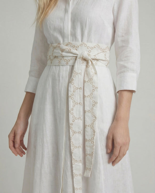 Eyelet Linen Belt