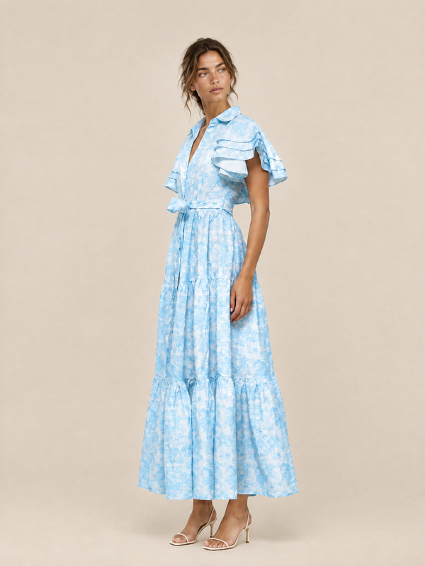 Camelia Dress Bleu Jouy