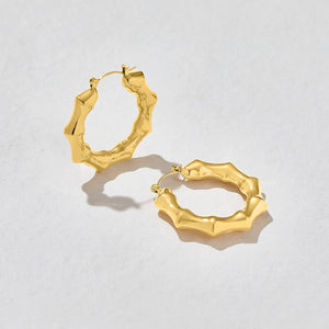 Bamboo Chunky Hoop Earrings