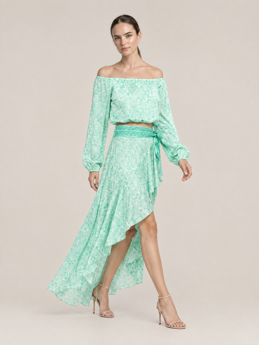 Charlotte Silk Skirt Almond
