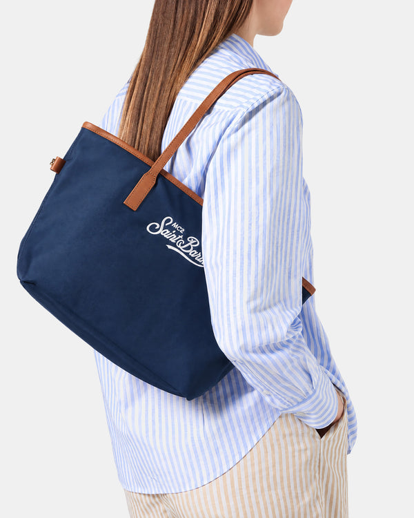 City Nylon Mid Tote Navy