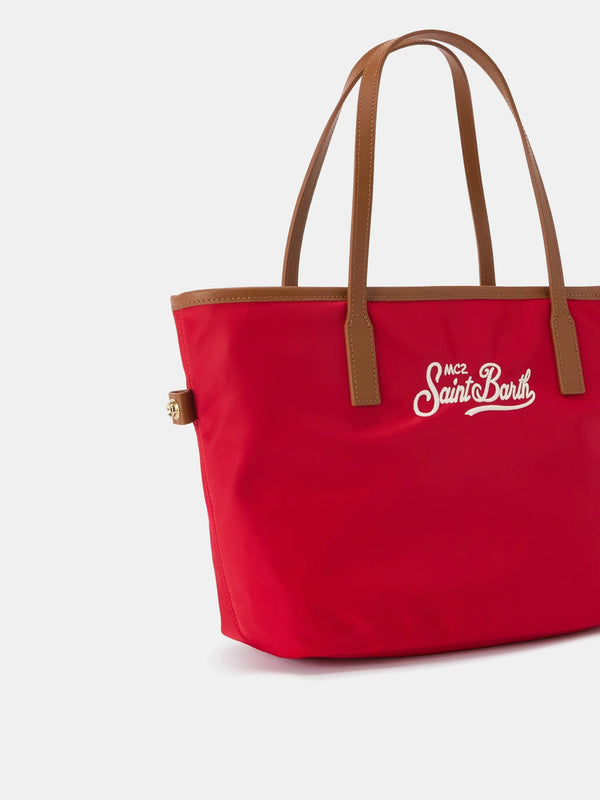 City Nylon Mid Tote Red