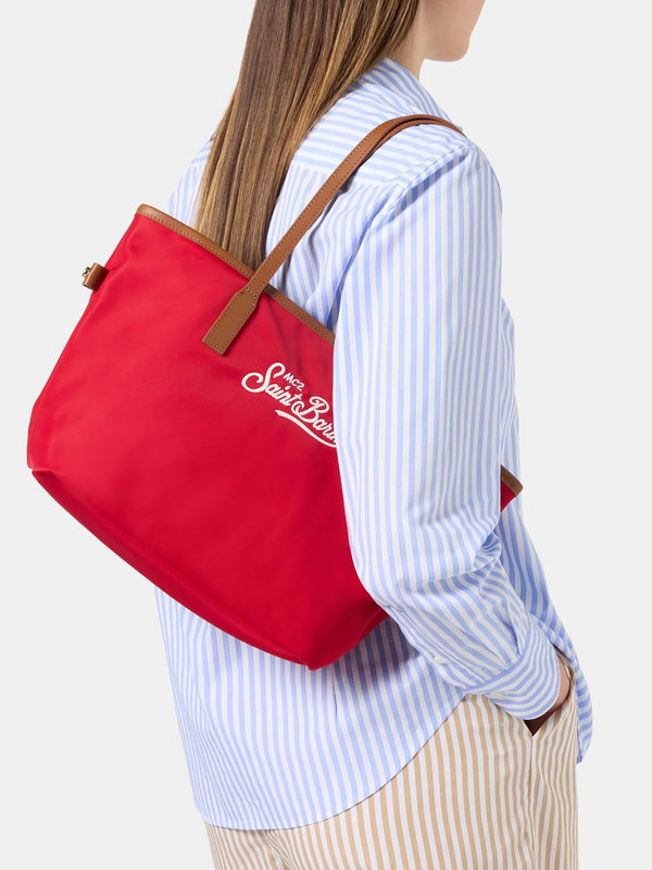 City Nylon Mid Tote Red