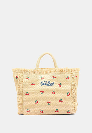 Colette Straw Tote Cherry